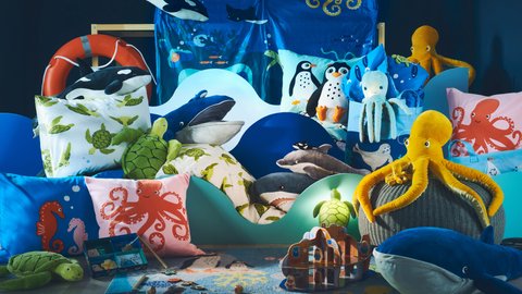 BLÅVINGAD soft toy, blue whale, 100 cm (39) - IKEA CA