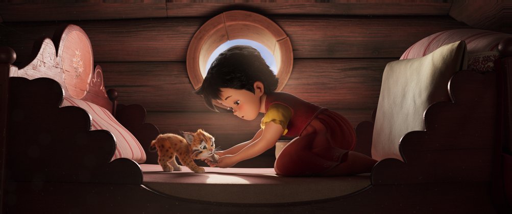 Heidi - Die Legende vom Luchs: Heidi versorgt die verletzte Pfote des kleinen Luchs Peps