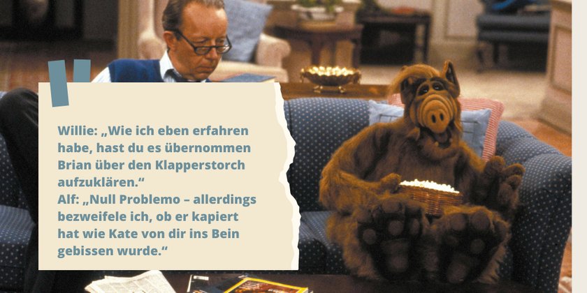 Alf-Sprüche über den Klapperstorch
