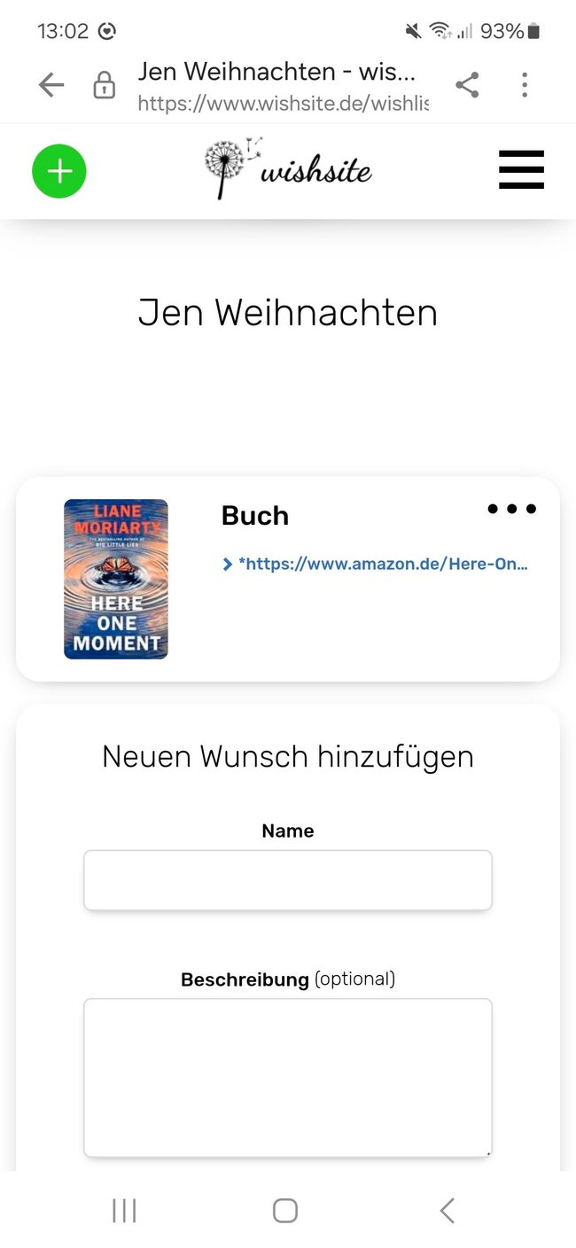 Wunschzettel-Apps: Wishsite