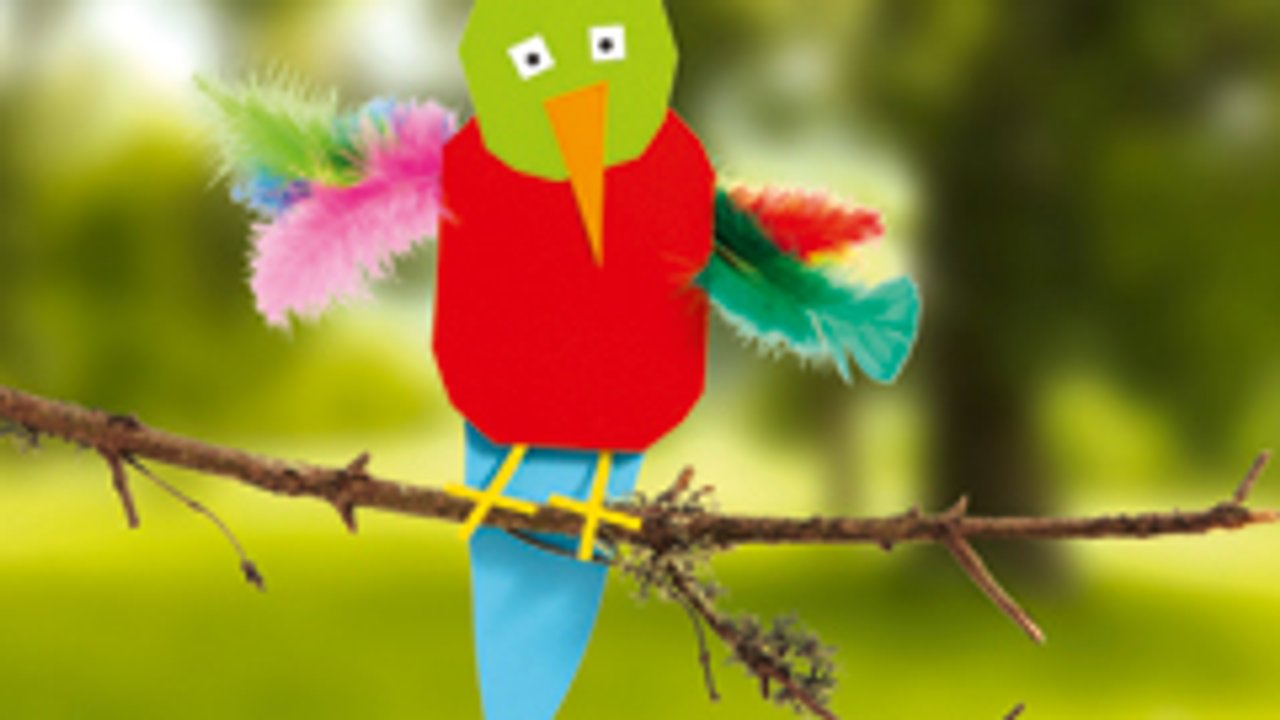 Papagei basteln aus Papier