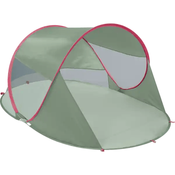 olivgrüne Strandmuschel aufgeklappt