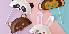 Tiermasken basteln aus Papptellern: Schnelles DIY für Fasching und Geburtstag