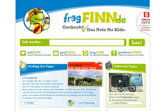 Internetseiten für Kinder: Frag Finn