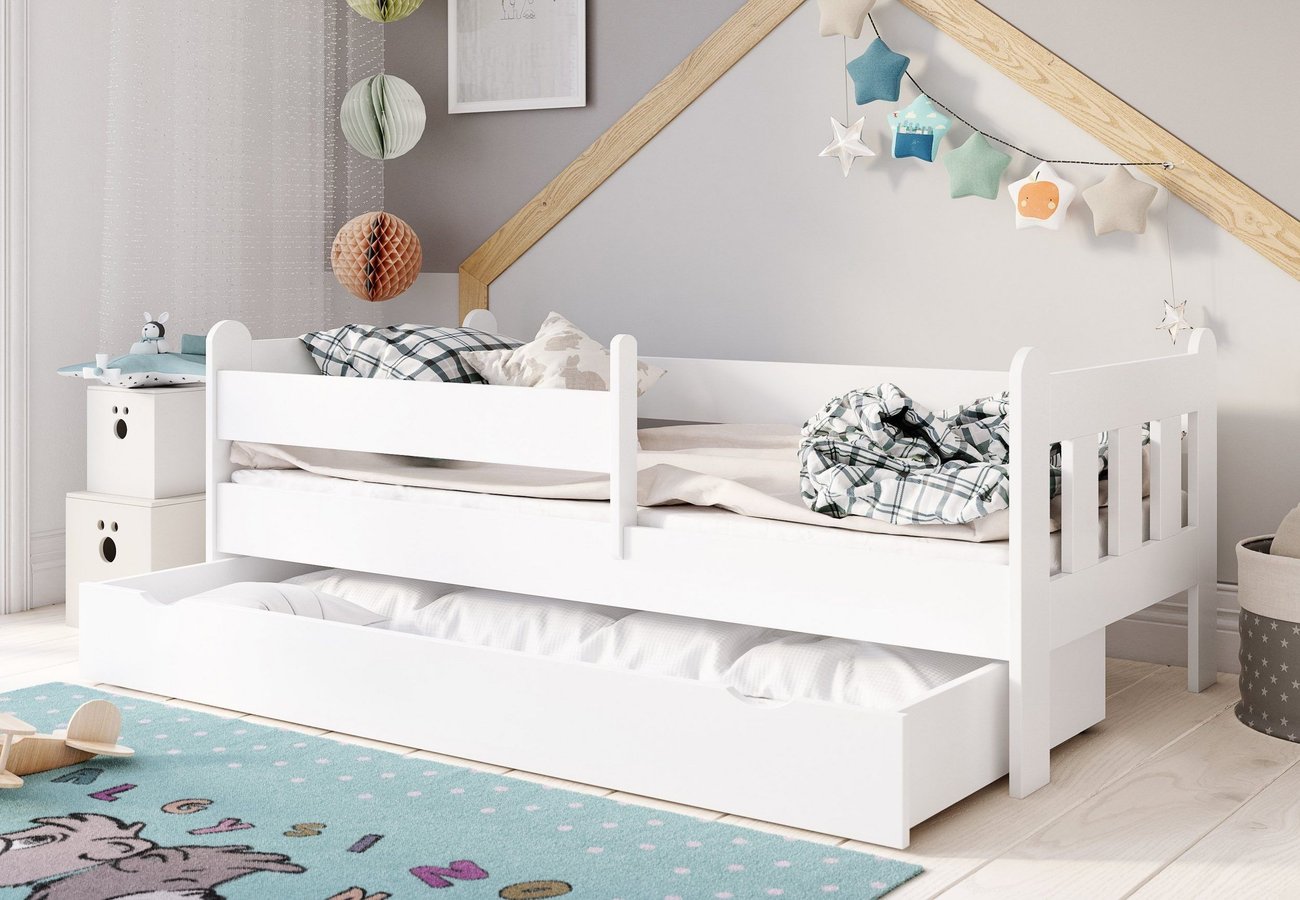 Ehrenkind Hausbett Buche Livo - Kinderbett Mit Rausfallschutz & Bettkasten | 200x90 Cm