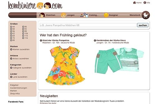 Online-Shops für Baby- und Kindermode: kombiniere