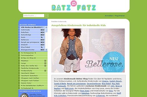 Online-Shops für Baby- und Kindermode: ratzfatz