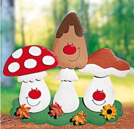 Basteln Pilz Trio