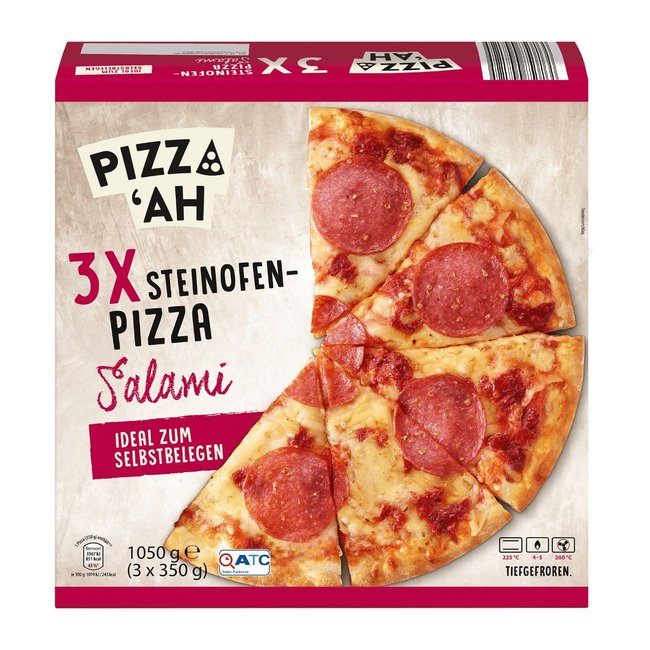 Tiefkühlpizza-Test- Aldi Pizz'ah Steinofenpizza Salami