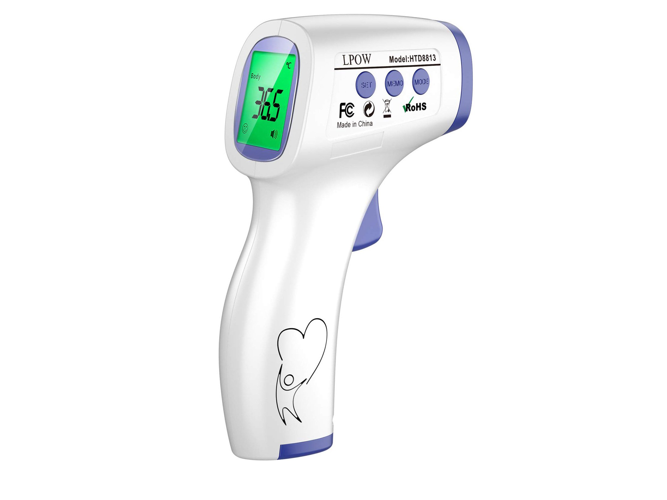 Digital Fieberthermometer Kontaktlos Stirn Infrarot Thermometer Baby&Erwachsene 