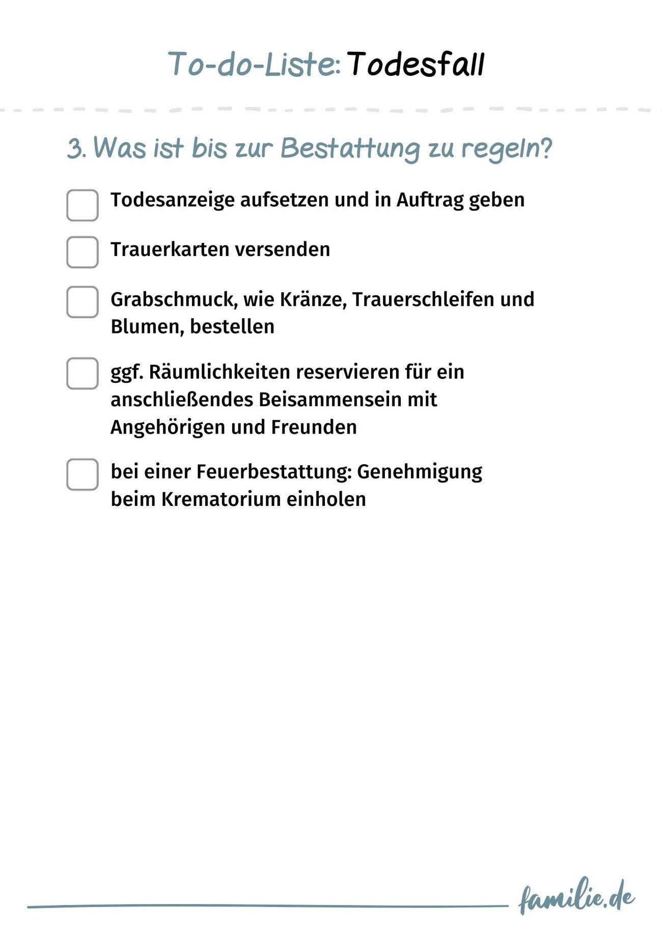 Wie Lange Bleibt Blut Nach Dem Tod Flüssig To-do-Liste Todesfall: Kostenlose Checklisten im Trauerfall