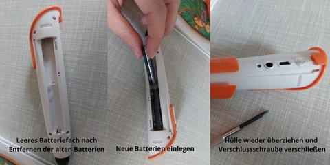 Tiptoi Tasche für 4 Bücher- Stift und Batteriefach