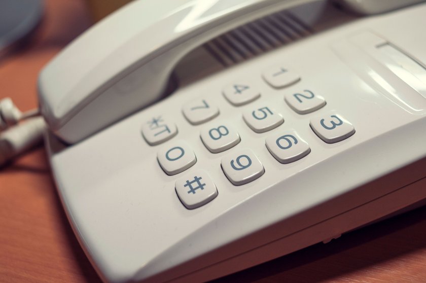 traditional wire phone fragment with focus on buttons