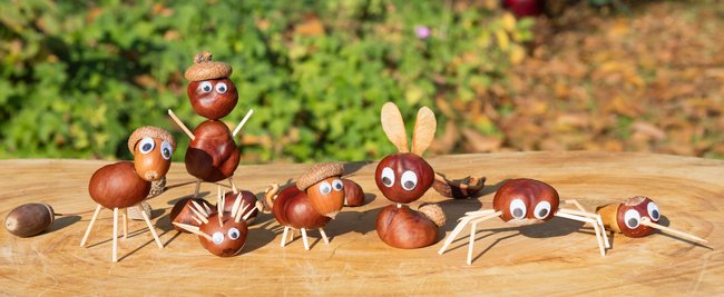 Herbst-Basteln: 9 süße Figuren, die ihr aus Kastanien machen könnt