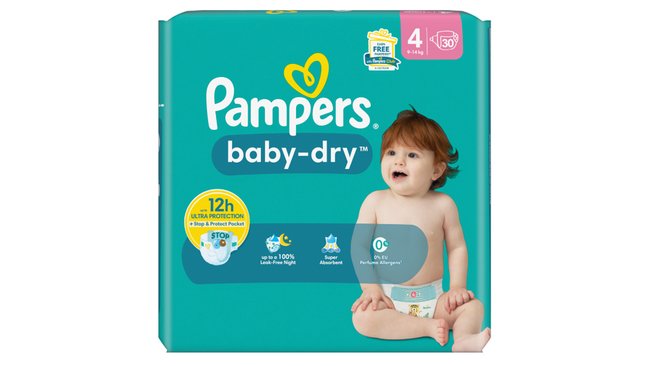 Auf dem Bild ist das Produkt Pampers Baby-Dry zu sehen.