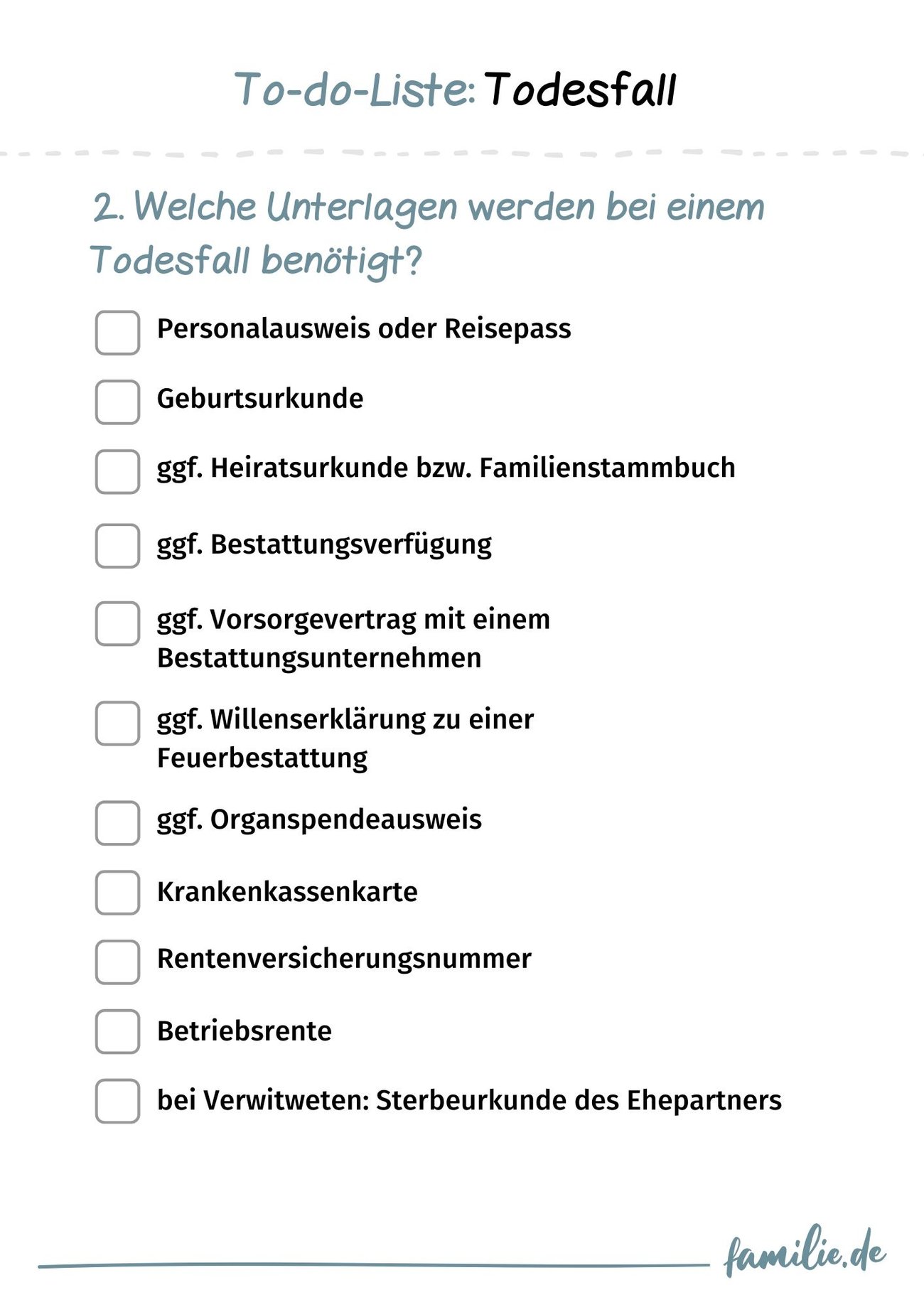 Wie Lange Bleibt Blut Nach Dem Tod Flüssig To-do-Liste Todesfall: Kostenlose Checklisten im Trauerfall