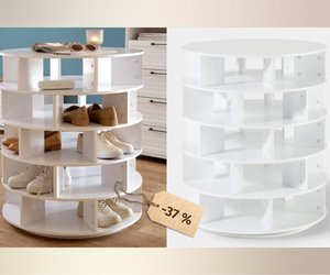 85 € sparen! bonprix verkauft cleveres Dreh-Schuhregal für Ordnungsliebhaber