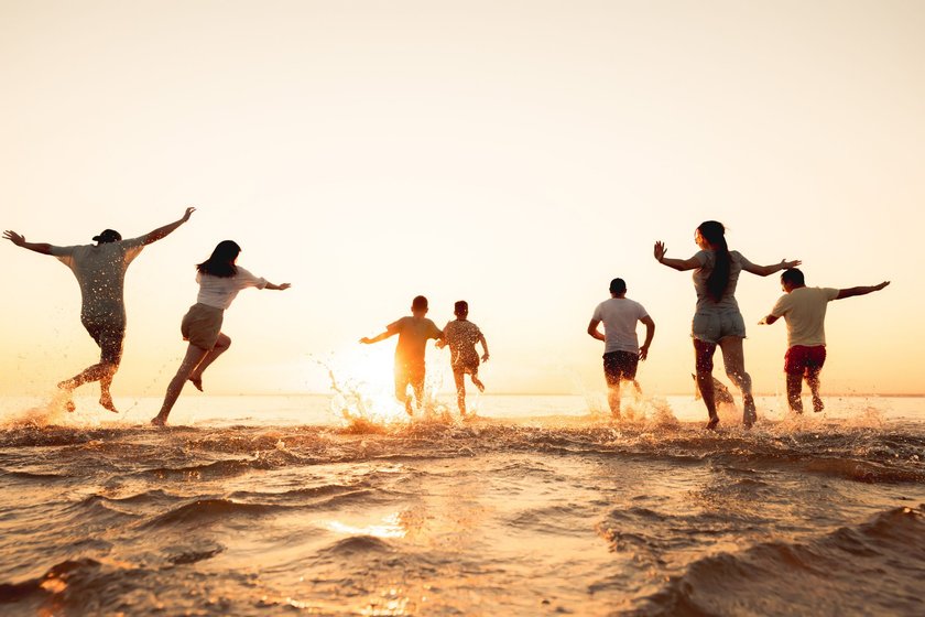 Freunde am Strand 