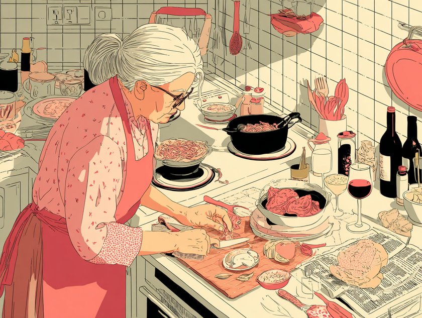 Boomer-Emotionen verstehen: Wenn Mama oder Papa für ihre erwachsenen Kinder kochen, machen sie das, um ihre Zuneigung zu zeigen.