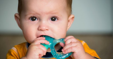 Baby & Kind Babyartikel Pflege & Entwicklung Beißringe Beißring Bite & Relax blau/grün Beißring 