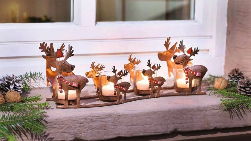 Rentier Kerzenständer als Weihnachtsdeko