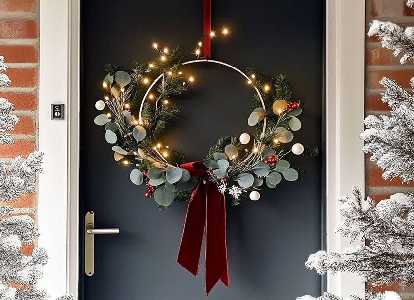 DIY Weihnachtskranz Tür Pinterest