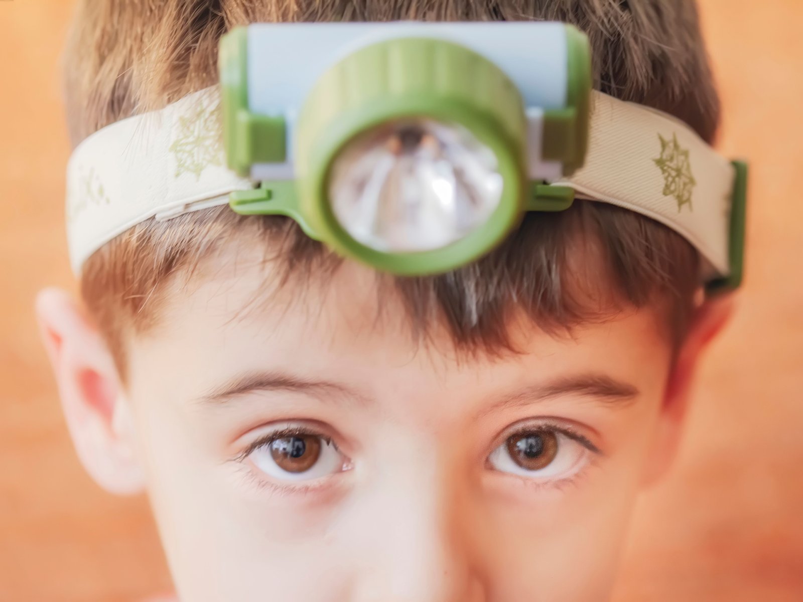 Stirnlampe rot für Kinder mit 4 Funktionen