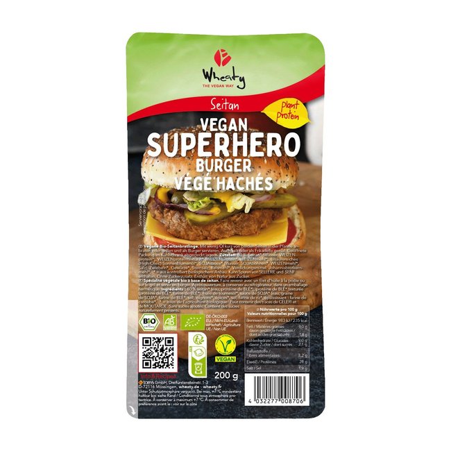 Vegetarische Burger Patties Test - Wheaty The Vegan way Vegan Super Hero Burger (Bio)