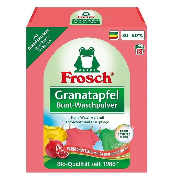 Waschmittel-Test - Frosch Bunt- Waschpulver Granatapfe