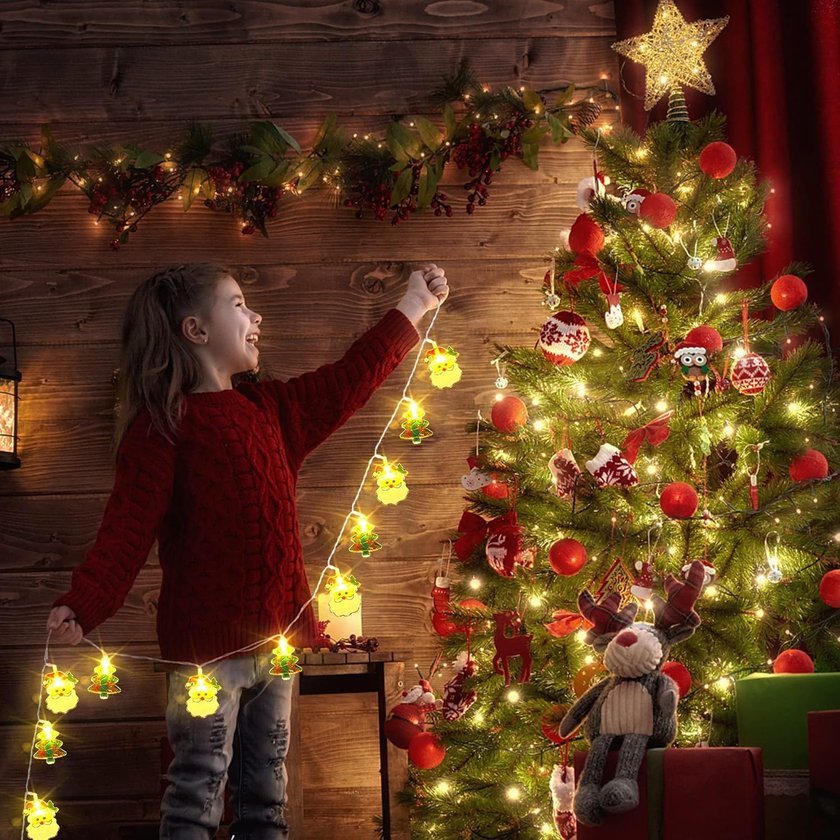 Weihnachtsdeko für Kinder - Weihnachtsmann Lichterkette