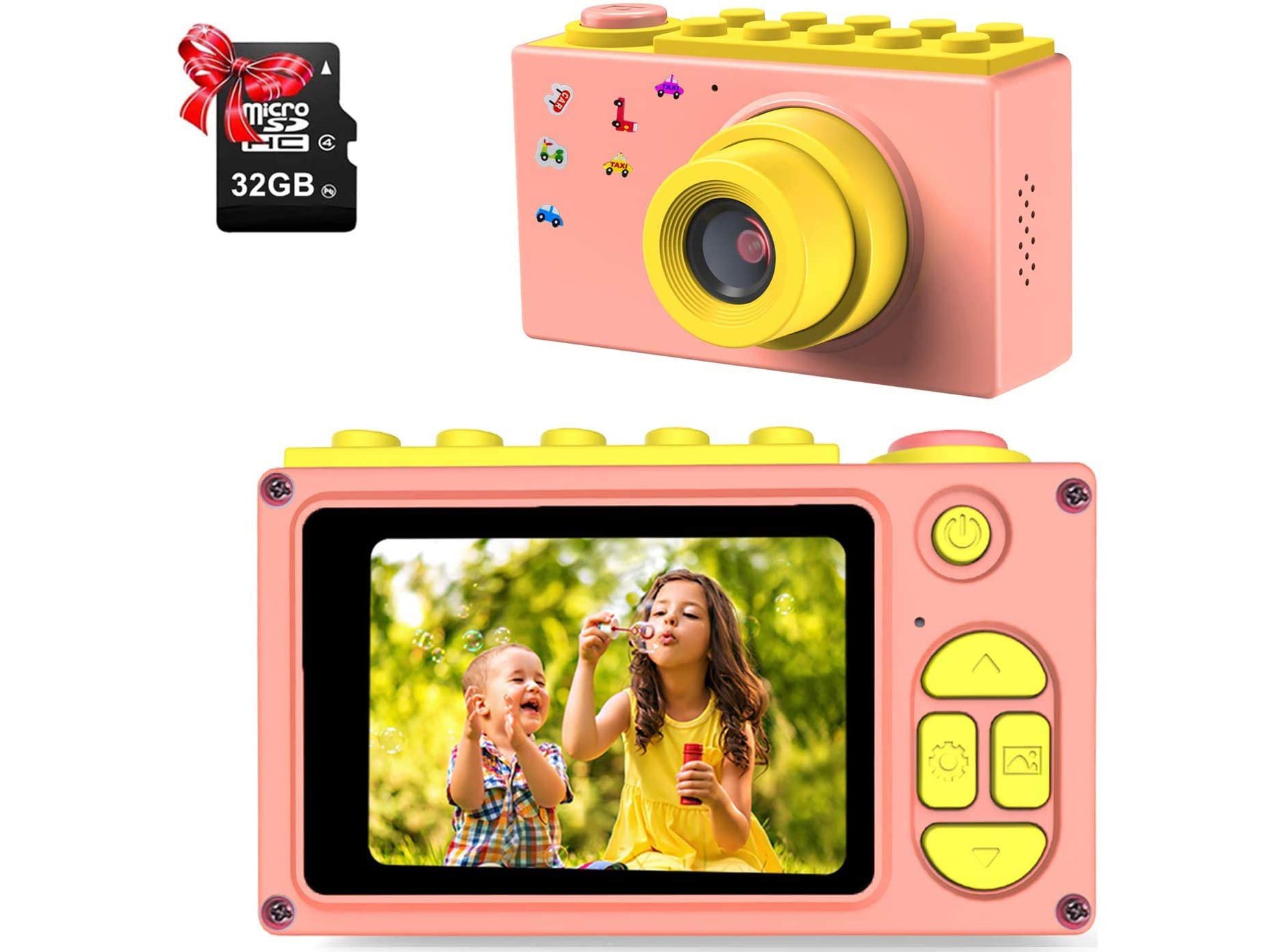 Vatenick Kinder Spielzeug Digital-Kamera 2 Zoll Bildschirm 32GB SD USB rosa 