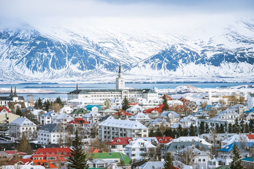 Reykjavik, die Hauptstadt von Island, im Winter