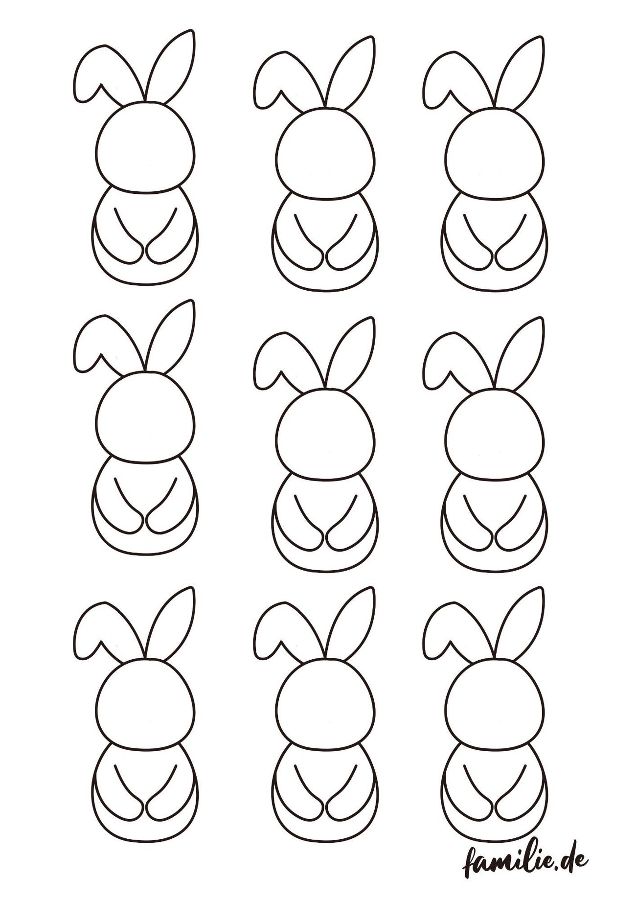  Osterhasen-Vorlage: süßer, kostenloser Download Motiv 