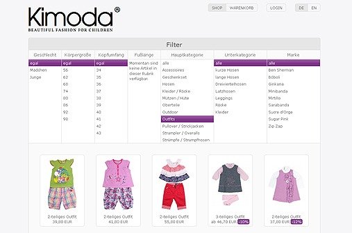 Online-Shops für Baby- und Kindermode: kimoda