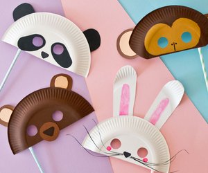Tiermasken basteln für Fasching: 4 Ideen für Bären, Pandas, Hasen oder Äffchen