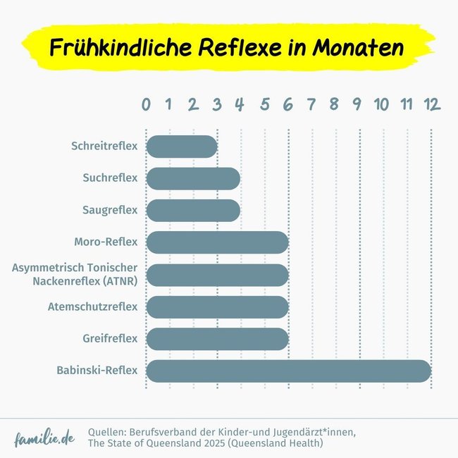 Frühkindliche Reflexe: Baby Reflexe Tabelle